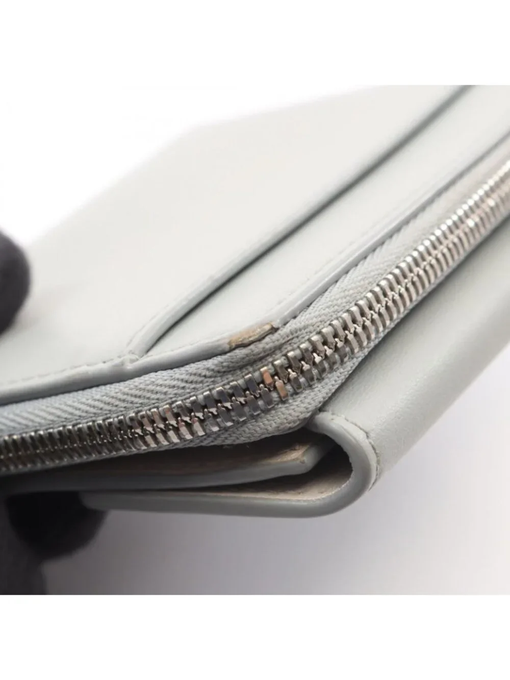 Balenciaga Trifold Wallet Envelope Gray Leather Compact